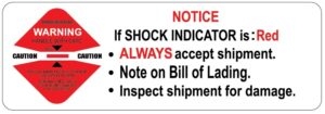 Schockindikatoren Begleit-Label für den Frachtbrief