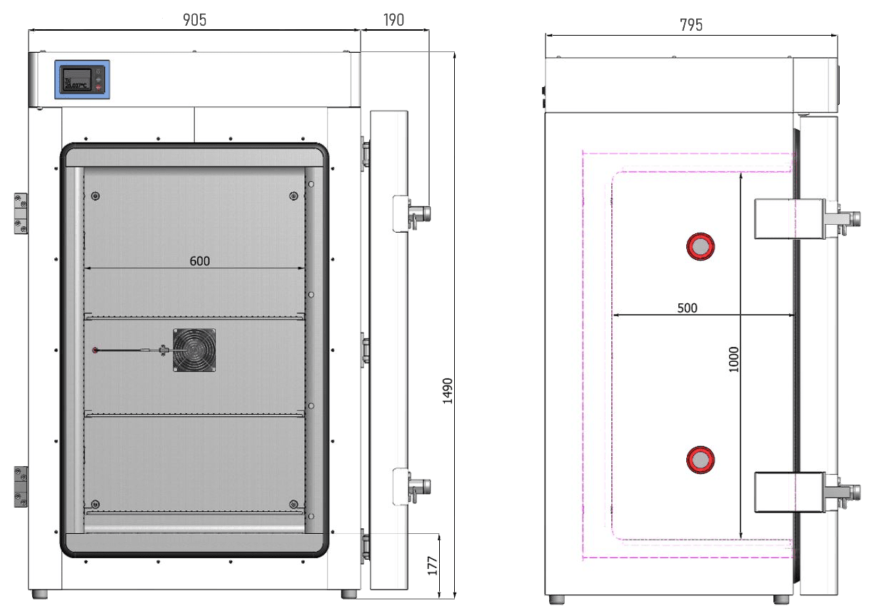 Calibration chamber, volume 105 litres