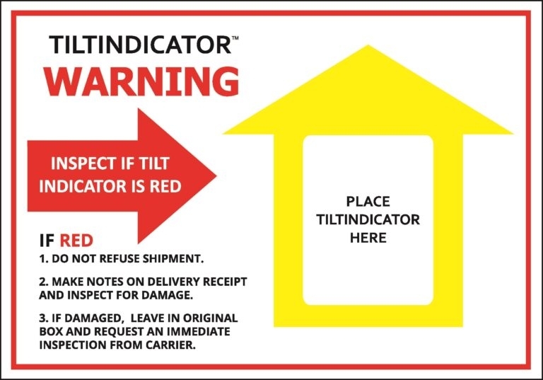Sticker with warning notice - Tiltindicator