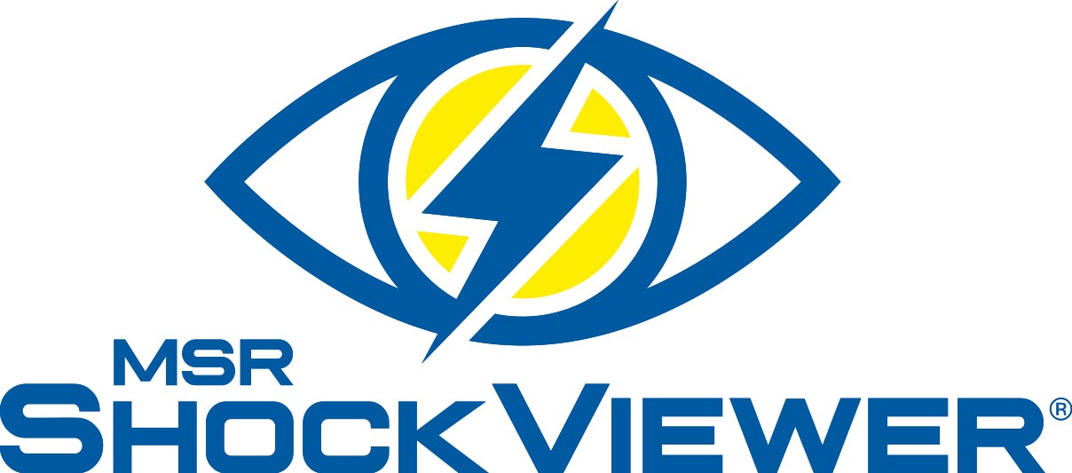 Logo des MSR ShockViewer, Blitz in der Pupille eines Auges